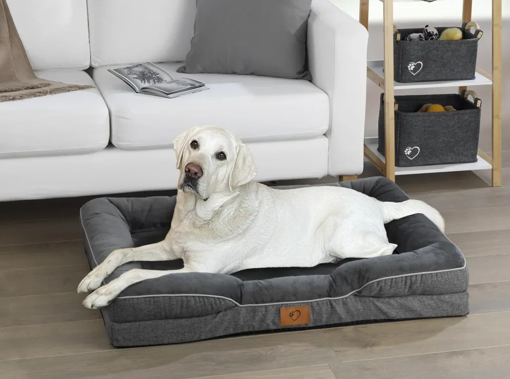Orthopedic dog bed, grey, size L, 100 x 70 x 16 cm