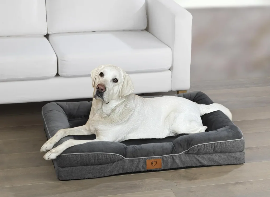 Orthopedic dog bed, grey, size L, 100 x 70 x 16 cm