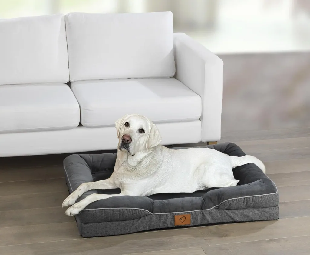 Orthopedic dog bed, grey, size L, 100 x 70 x 16 cm