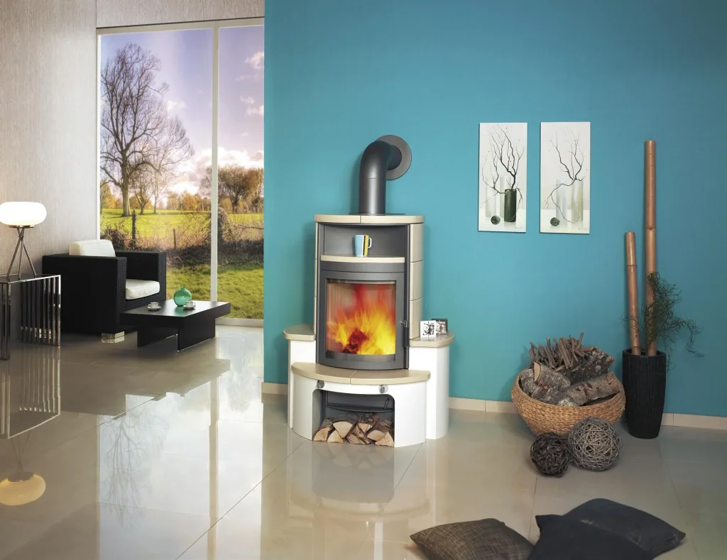 Wood-burning stove - Avenso continuous burning stove - cream