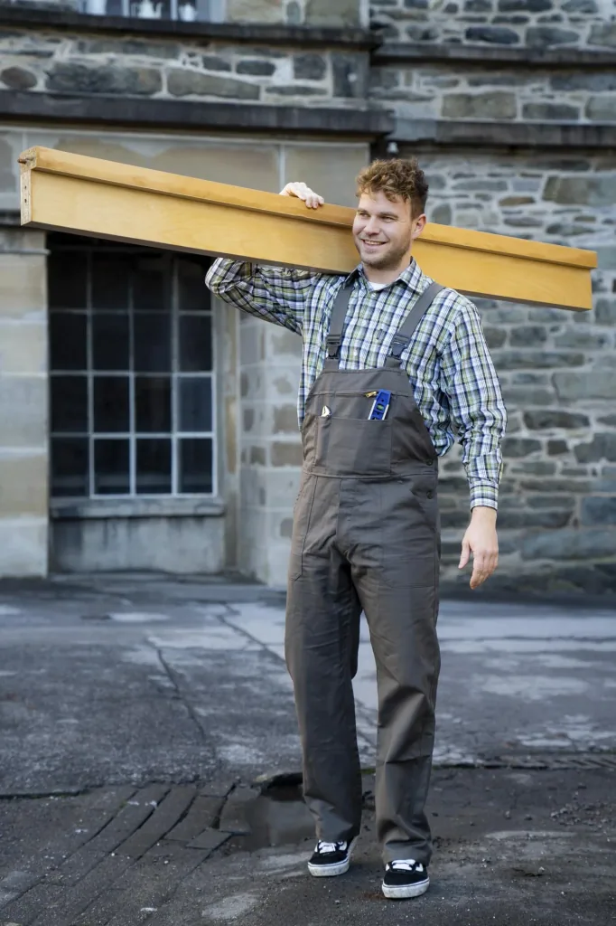 Moleskin dungarees, color olive, size 48