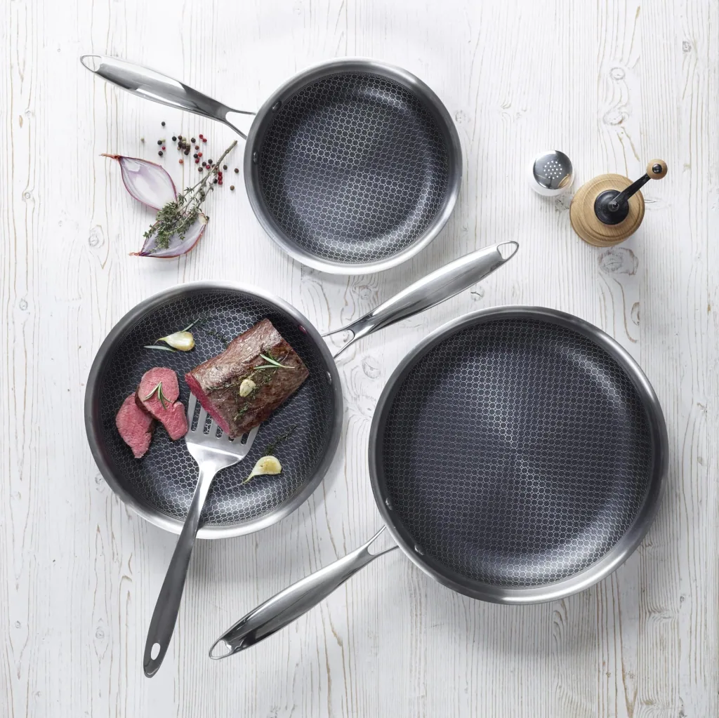TriPly 20 cm stainless steel frying pan – scratch-resistant honeycomb structure! Non-stick!