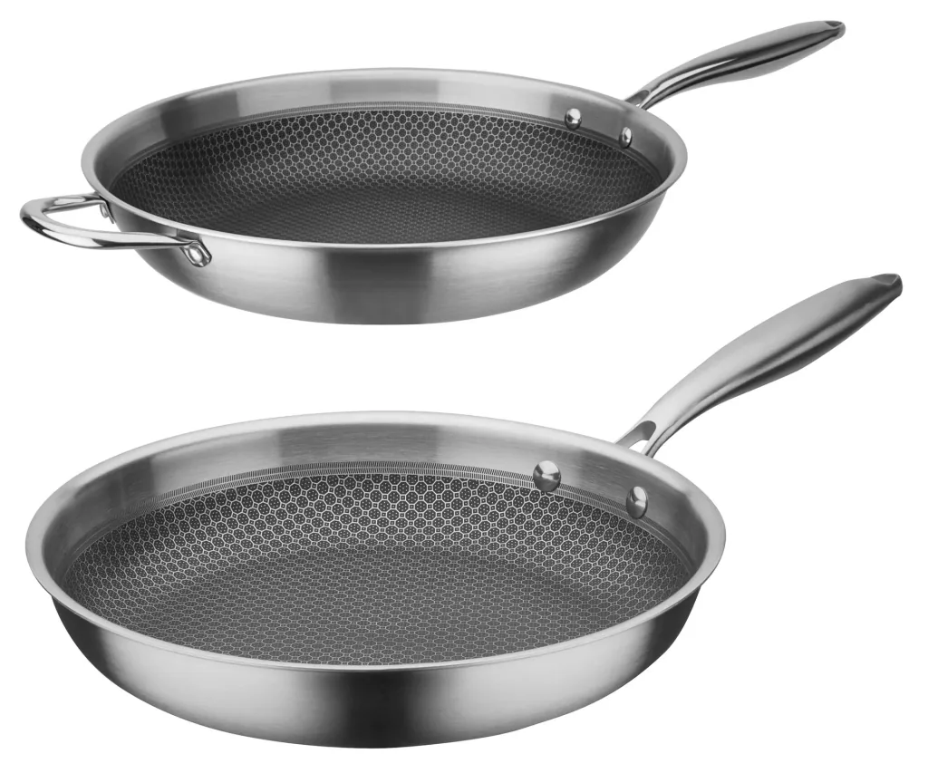 TriPly 20 cm stainless steel frying pan – scratch-resistant honeycomb structure! Non-stick!
