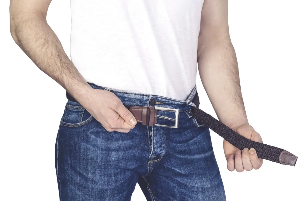 Stretch belt for men, super-elastic 3 cm wide, color brown