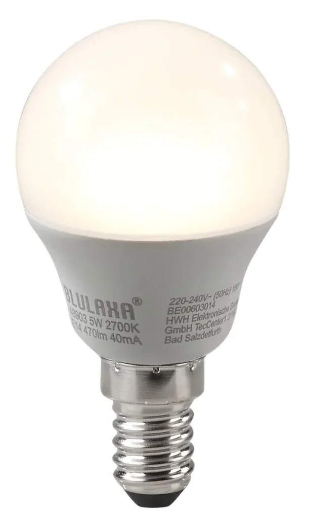 LED lamp in mini globe shape 5W, E14, 470lm, warm white - 10 pieces