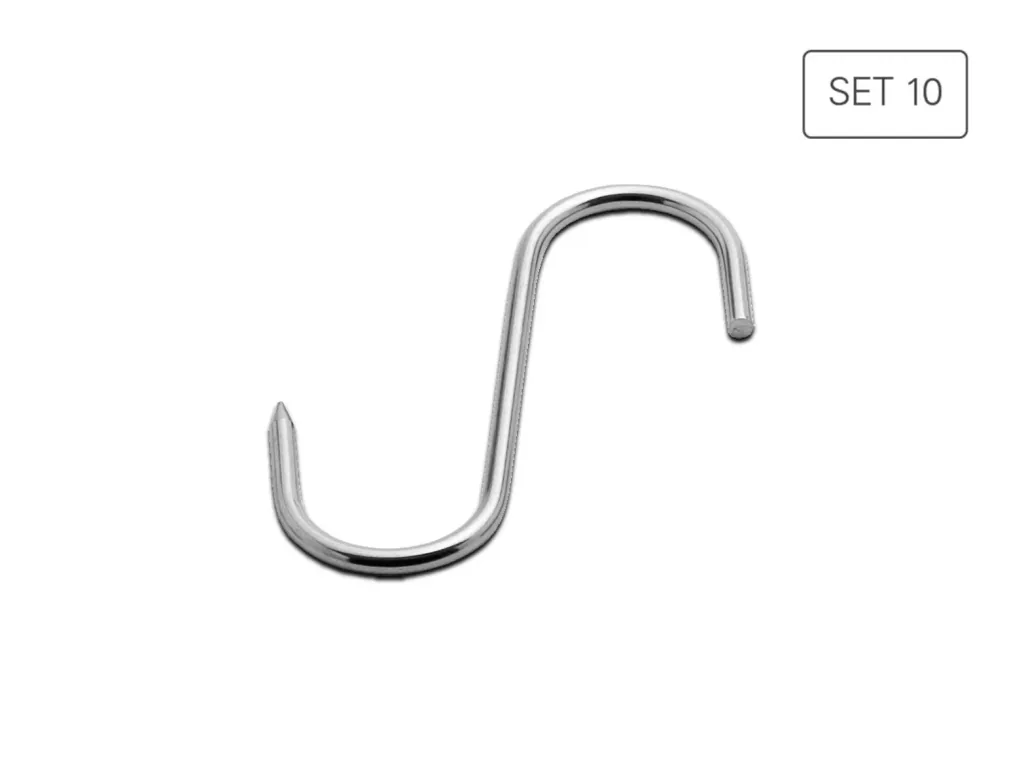 Meat hooks, stainless steel, 18 cm, 10 pieces