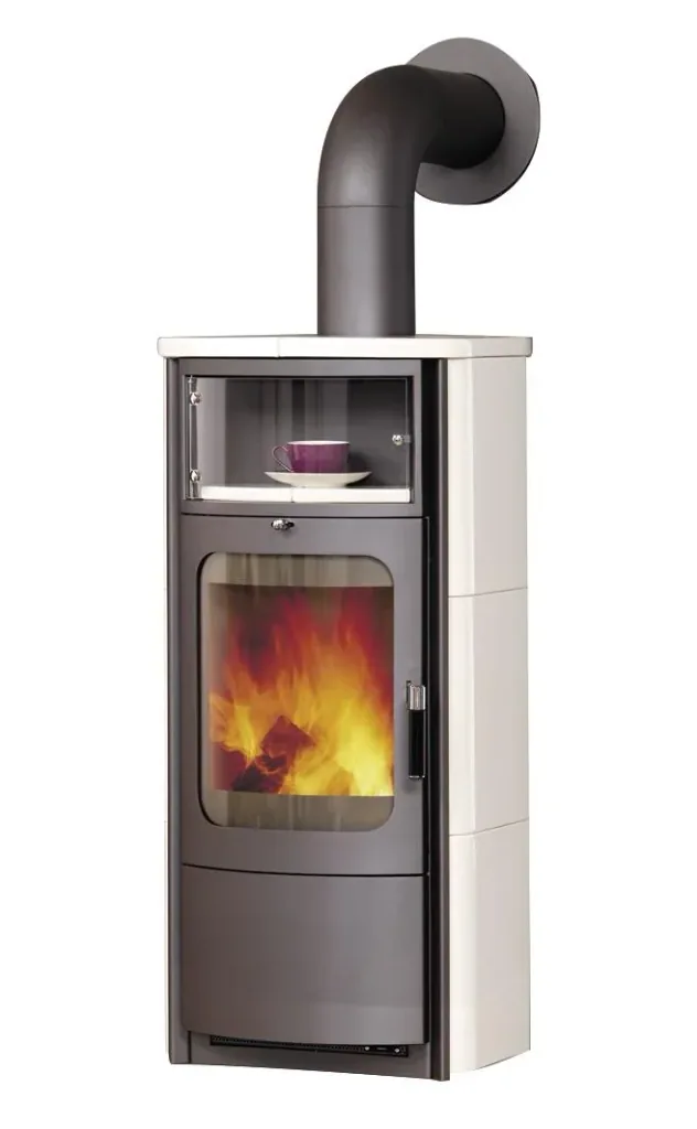 Fireplace stove Opera-B (7 kW) cream-white, continuous burning, automatic