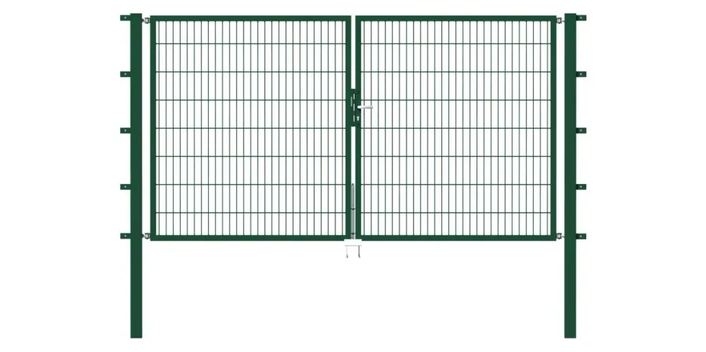Flexo double gate with accessories, green, width 350 cm, height 80 cm, PF: 80x80 cm