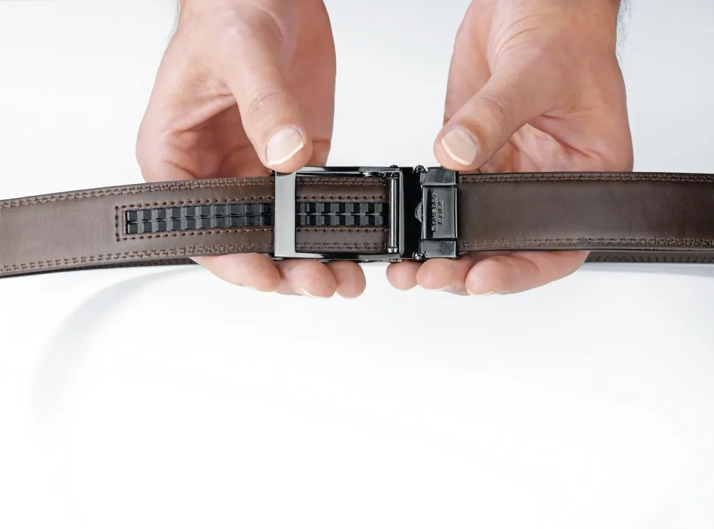 Automatic Click belt, leather, color brown