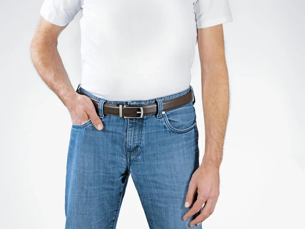 Automatic Click belt, leather, color brown