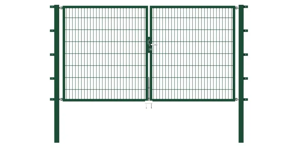 Flexo double gate with accessories, green, width 350 cm, height 120 cm, PF: 80x80 cm