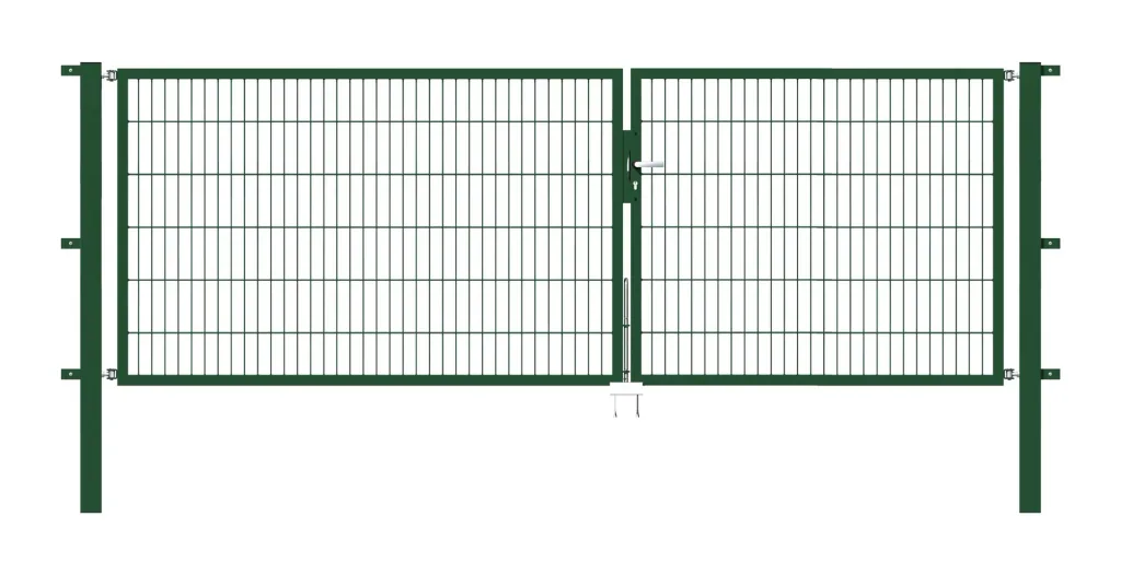 Flexo double gate with accessories, green, width 350 cm, height 120 cm, PF: 80x80 cm