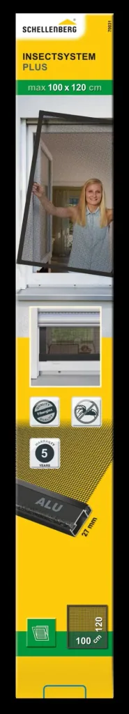 Insect screen window PLUS with aluminum frame, color anthracite, 100 x 120 cm