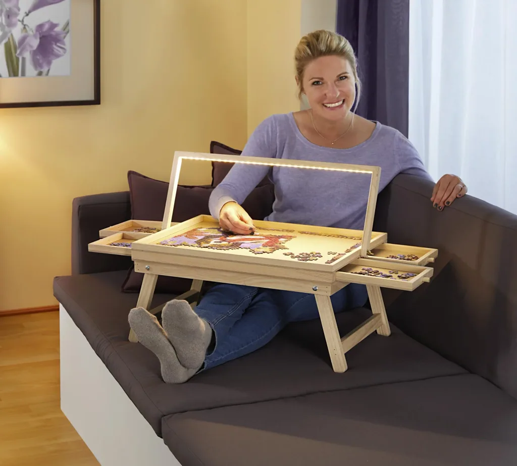 LED puzzle table, small, 500 pieces, approx. 12 x 46 x 60 cm