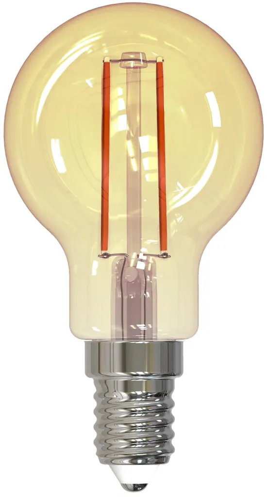 LED retro decorative drop lamp gold with 1.5 watts, E14, 2000 Kelvin