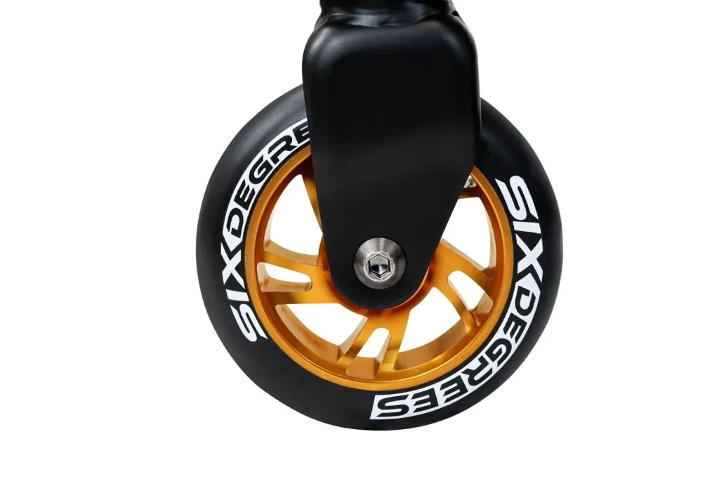 Stunt scooter with reinforced wing handlebar, HIC Compression, 100 mm, ABEC 9, 360° steering, black-copper brown