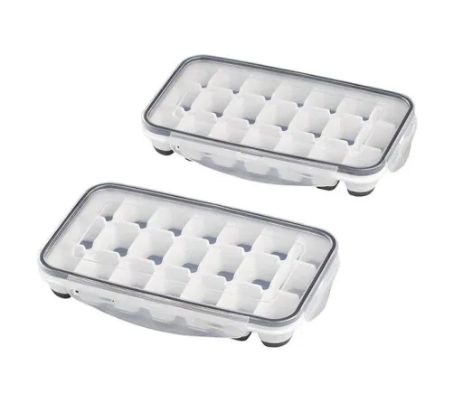 Ice cube tray including transparent lid, for 21 ice cubes, ice cube size: 4 x 2.5 x 3 cm