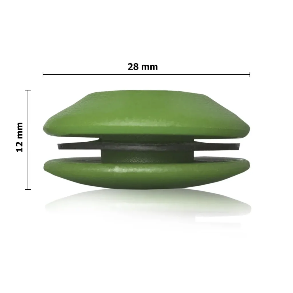 Tarpaulin eyelets, plastic, green, 10 pieces