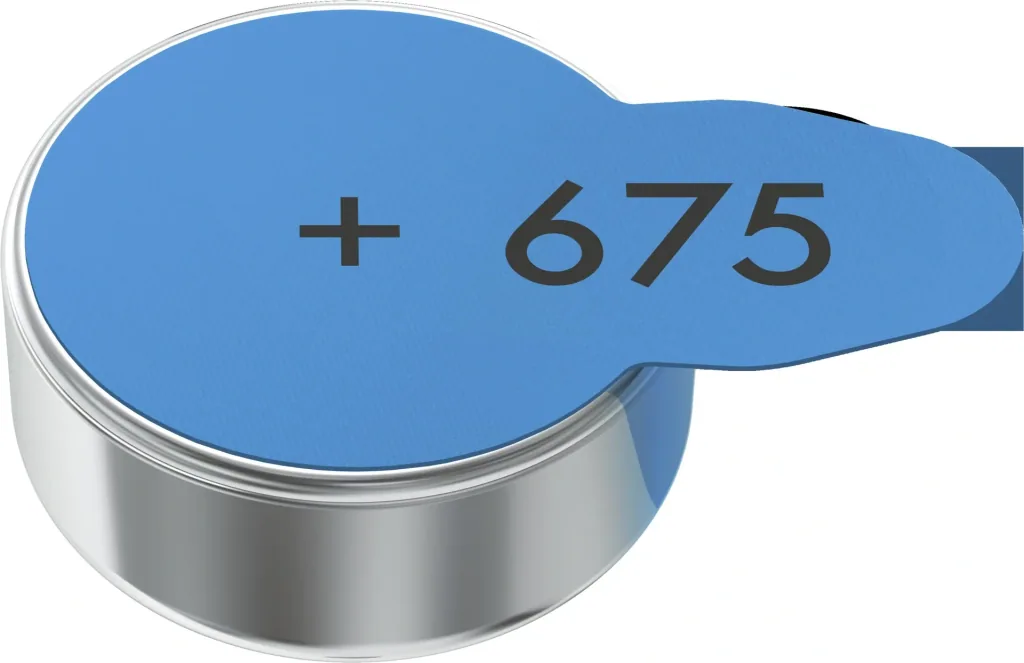 Hearing aid batteries Zinc-Air 675 (PR44), set of 6 - BLUE