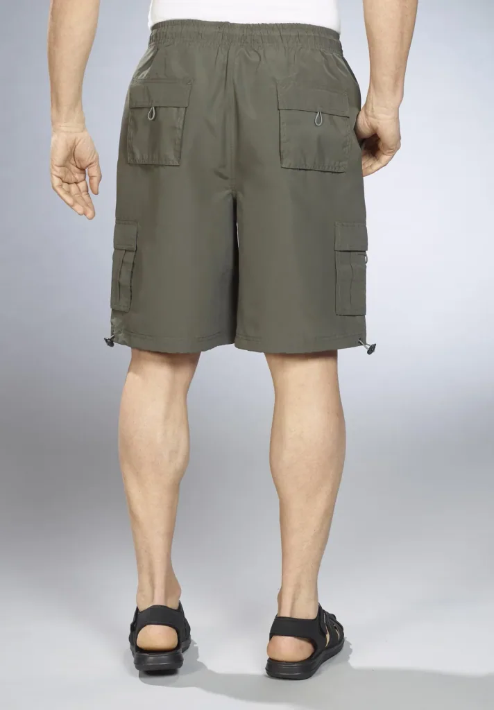 Men's elasticated shorts, olive, size L