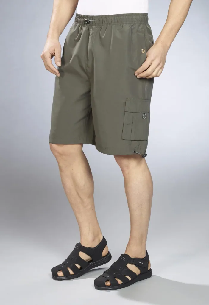 Men's elasticated shorts, olive, size L