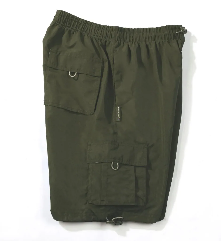 Men's elasticated shorts, olive, size L