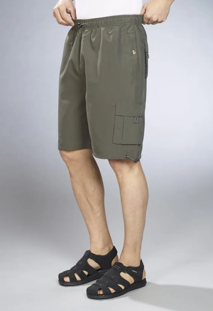 Men's elasticated shorts, olive, size L