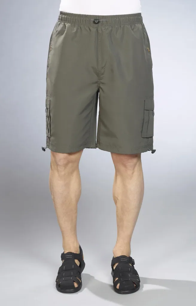 Men's elasticated shorts, olive, size L