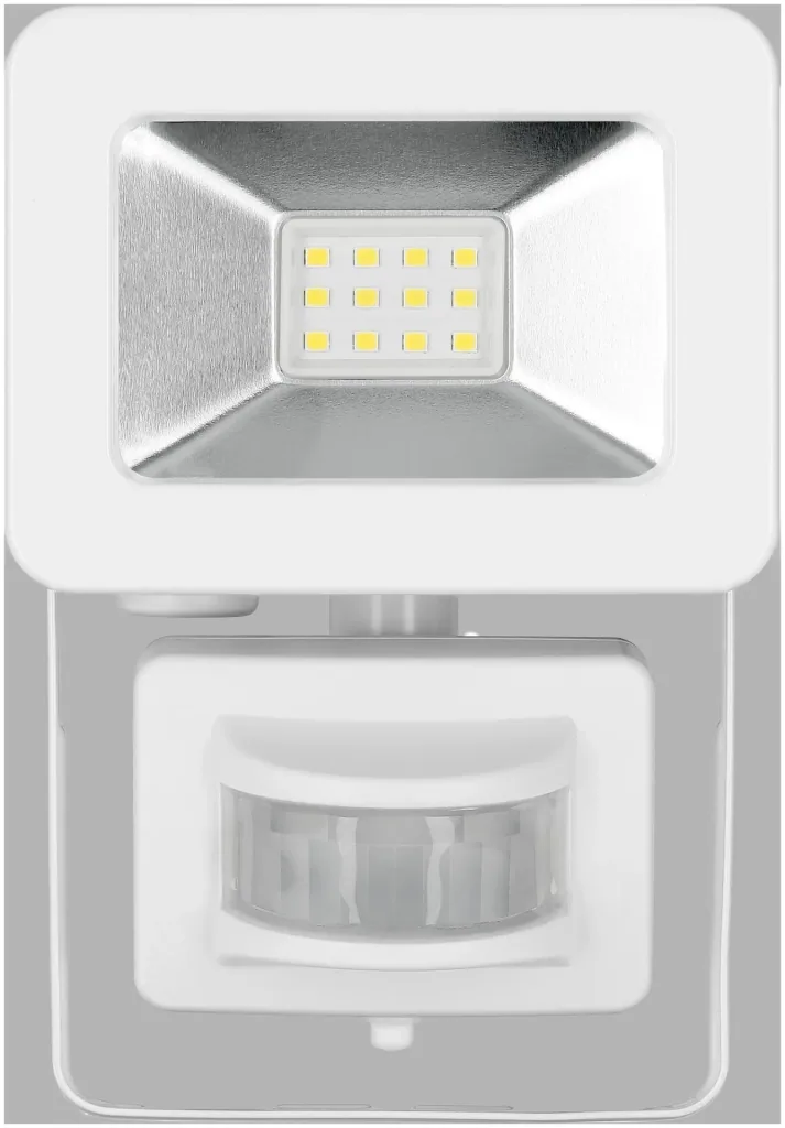 LED outdoor spotlight with motion detector white, 10 watts - 850 lumens