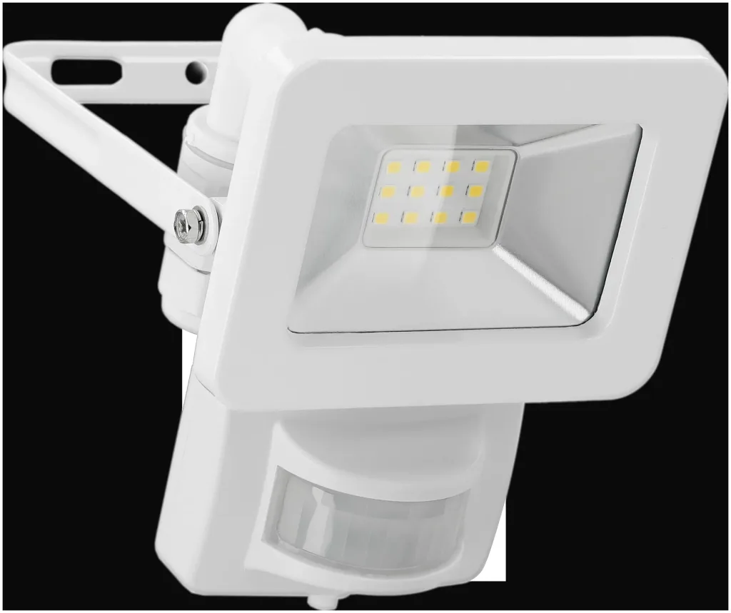 LED outdoor spotlight with motion detector white, 10 watts - 850 lumens