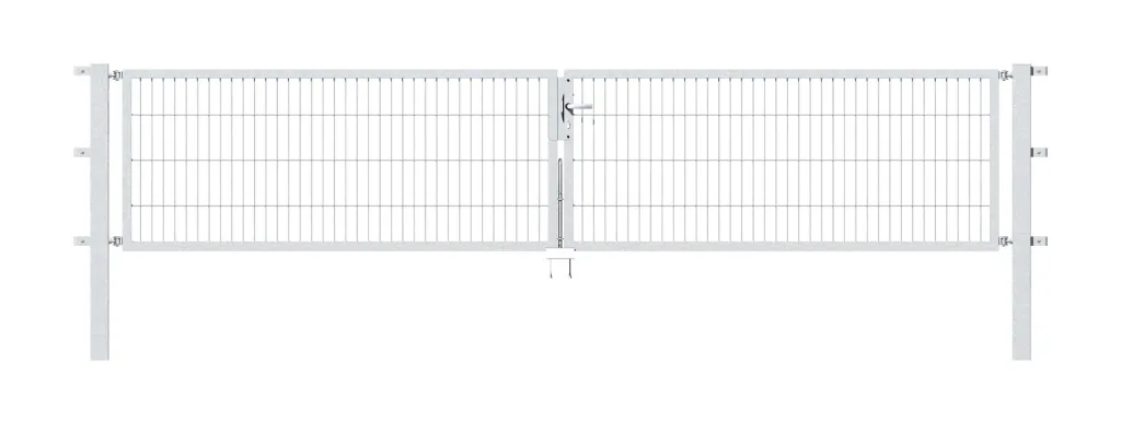 Double gate Flexo with accessories, hot-dip galvanized, width 400 cm, height 100 cm, PF: 80x80 cm