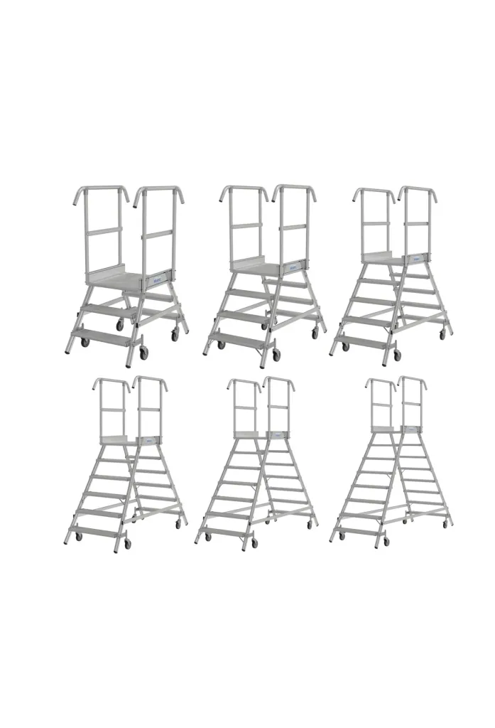 Platform ladder 2 x 4 aluminum steps, accessible from both sides