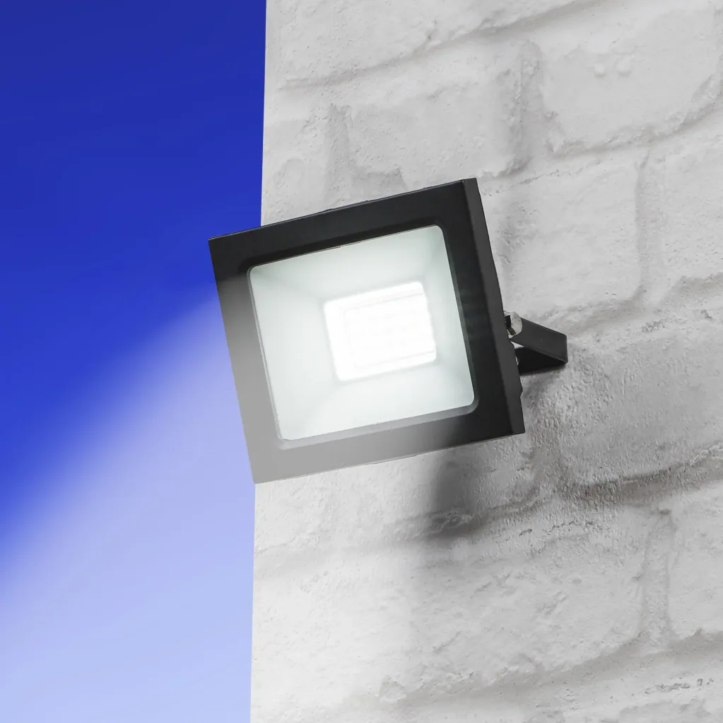 LED outdoor spotlight black, 20W 1500 lumens