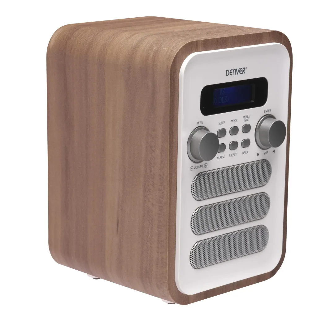 Radio with elegant wooden design and Bluetooth function, white