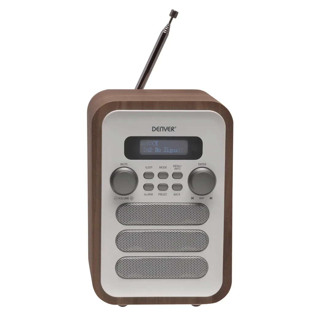 Radio with elegant wooden design and Bluetooth function, white