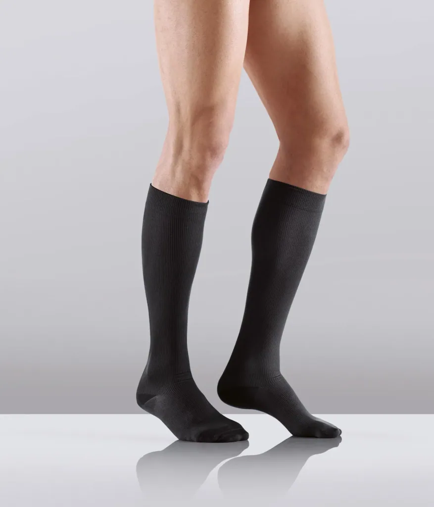 Travel support stockings, microfiber, 1 pair, size XXL (45-47), black
