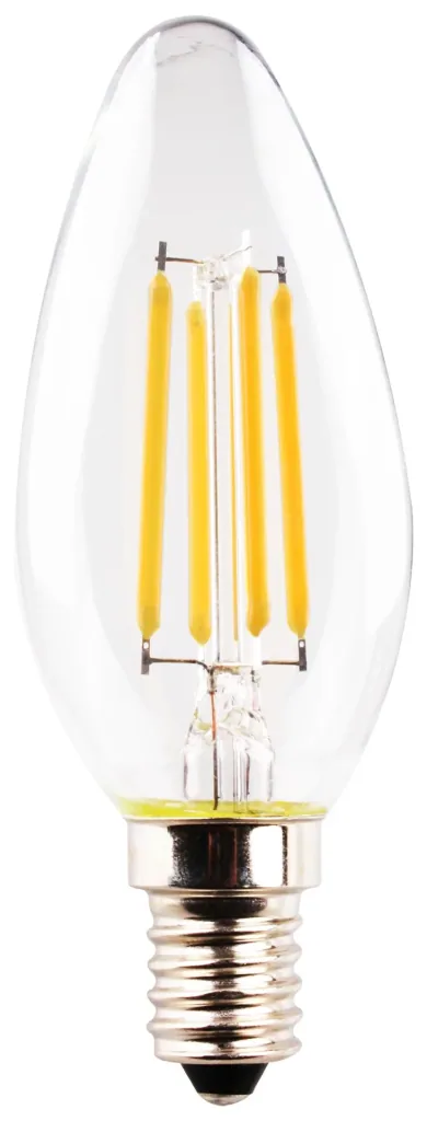 Retro LED candle lamp with 4 watts, E14, warm white, clear