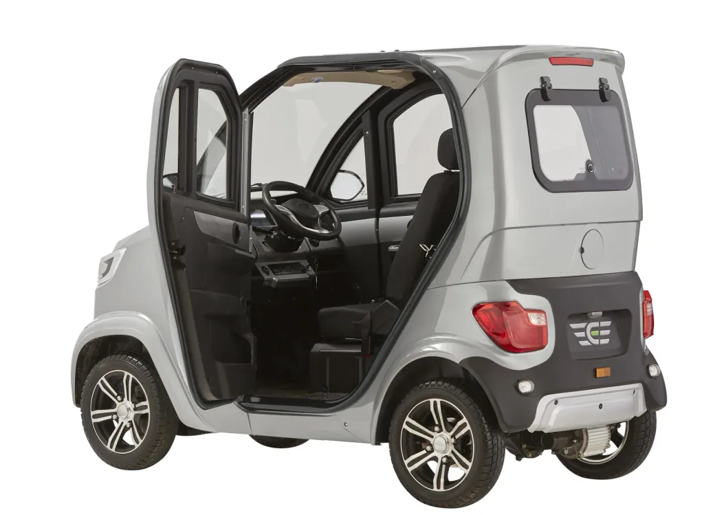 4-wheel electric cabin vehicle eLazzy Premium 45 km/h silver, with free on-site instruction
