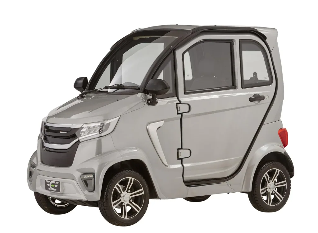 4-wheel electric cabin vehicle eLazzy Premium 45 km/h silver, with free on-site instruction