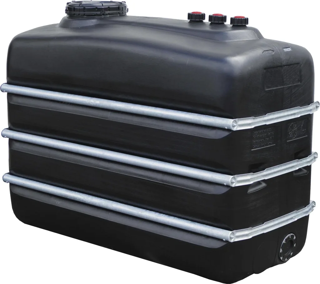 Space-saving tank 3000 L, black