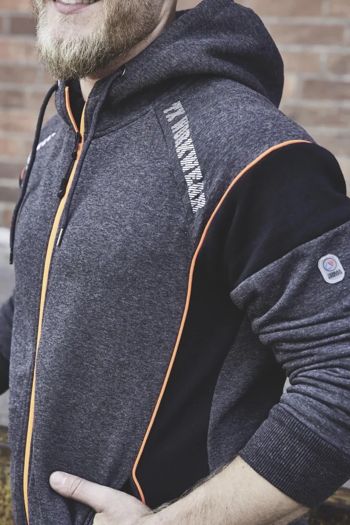 Sweat jacket, color gray/black, size M