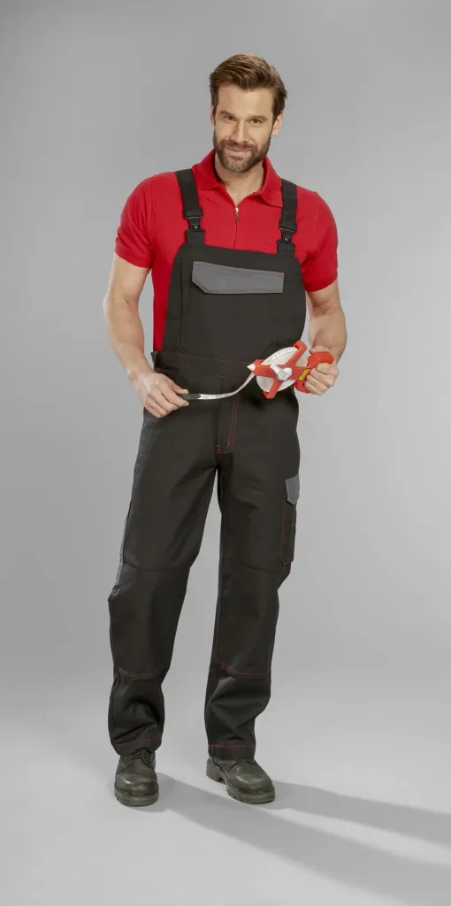 Dungarees for work and leisure, color black, size 56