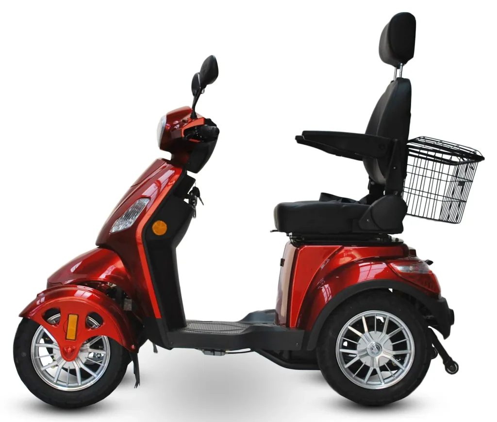 Electric mobility scooter 525 Red, 4 wheels, senior mobility scooter