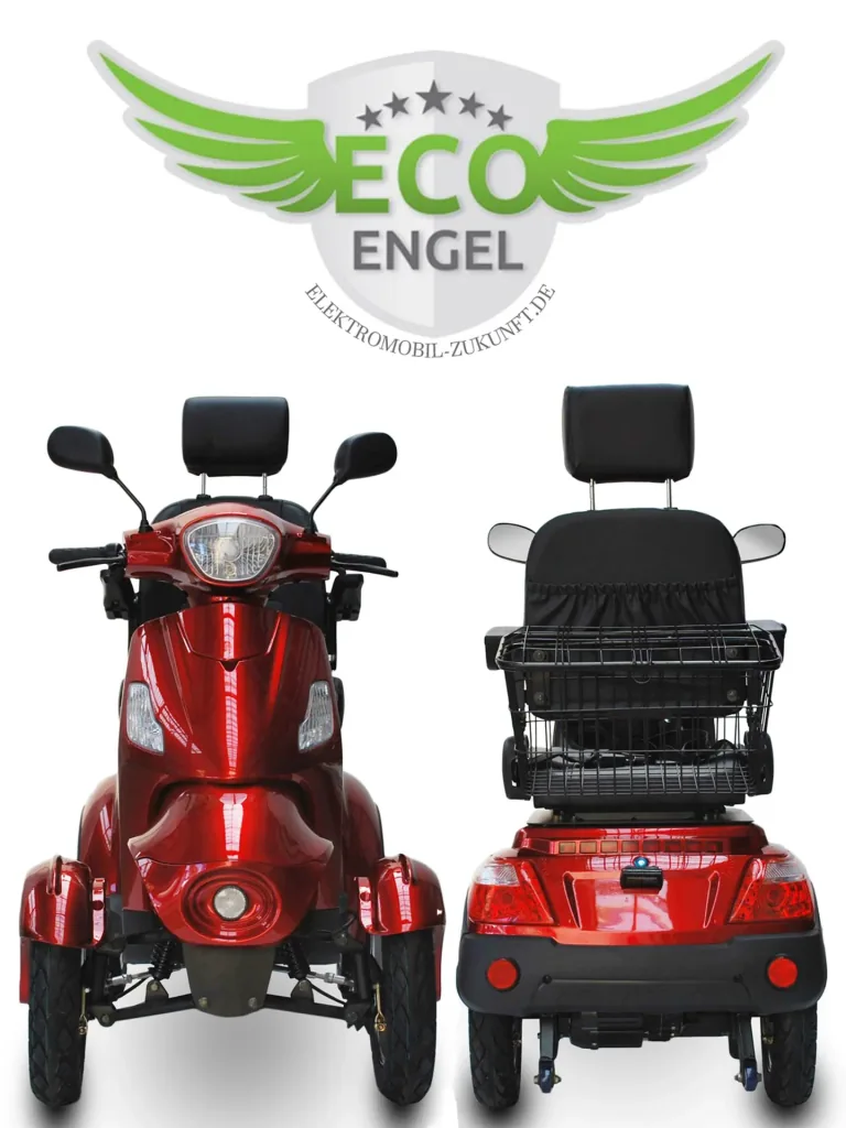 Electric mobility scooter 525 Red, 4 wheels, senior mobility scooter