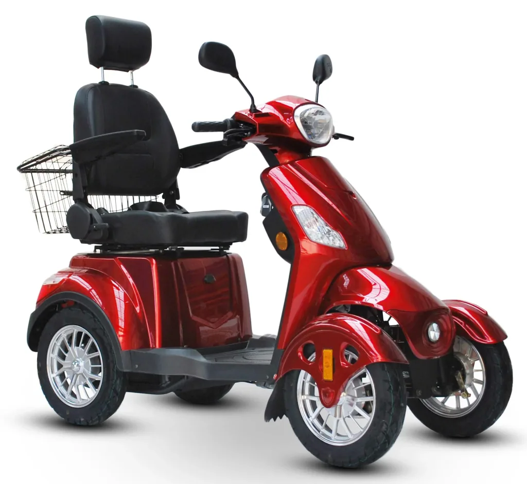 Electric mobility scooter 525 Red, 4 wheels, senior mobility scooter