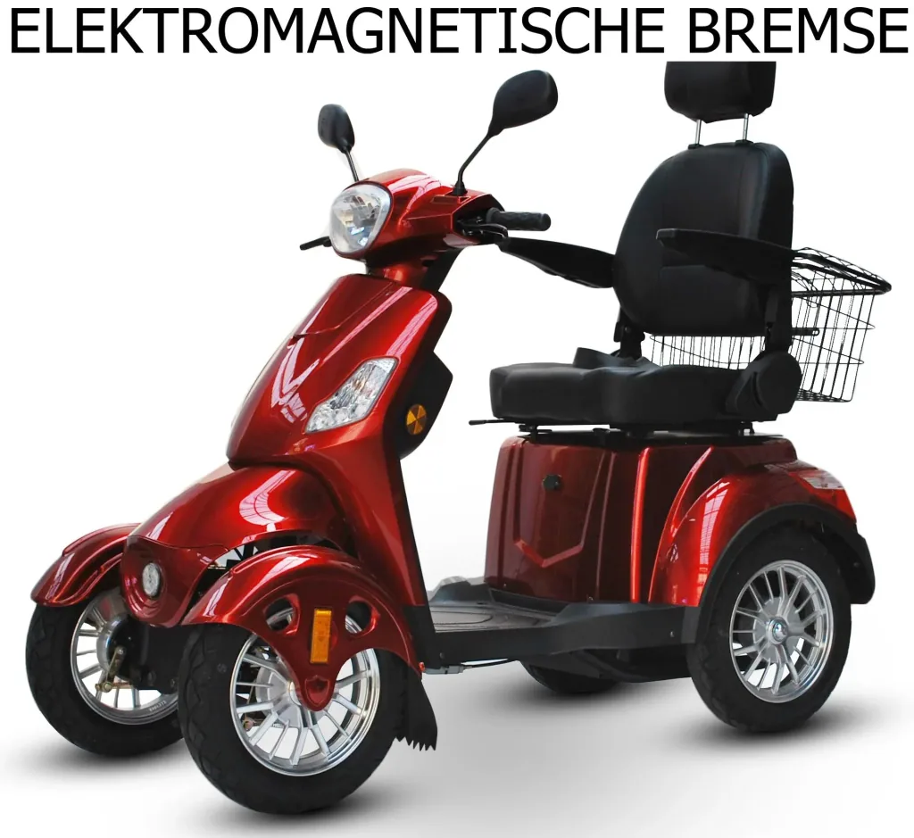 Electric mobility scooter 525 Red, 4 wheels, senior mobility scooter