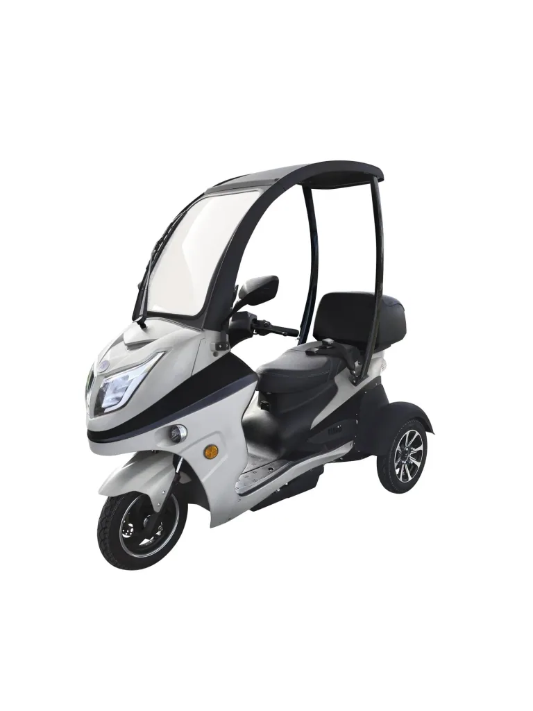 E-compact scooter "Lucca Trio" - 40 km/h - wind and weatherproof, silver