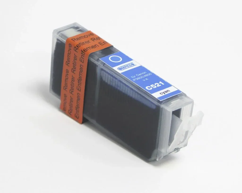 Printer cartridge for CANON CLI-521 cyan chip