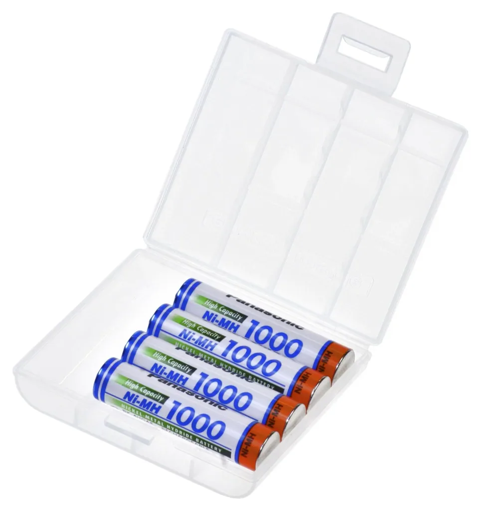 NiMH Micro (AAA) batteries with 1000mAh - 4 pieces with battery box