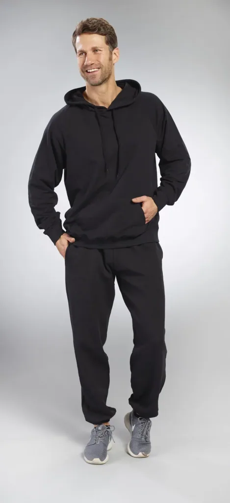 Hoody with kangaroo pocket, color black, size M